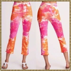 Trina Turk Tie Dye High Waist Straight Crop Jeans Size 2